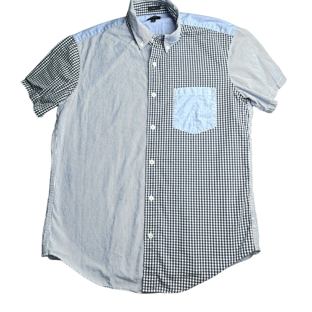 J.Crew Slim Fit Short Sleeve Colorblock Button Down Shirt Men’s Size M